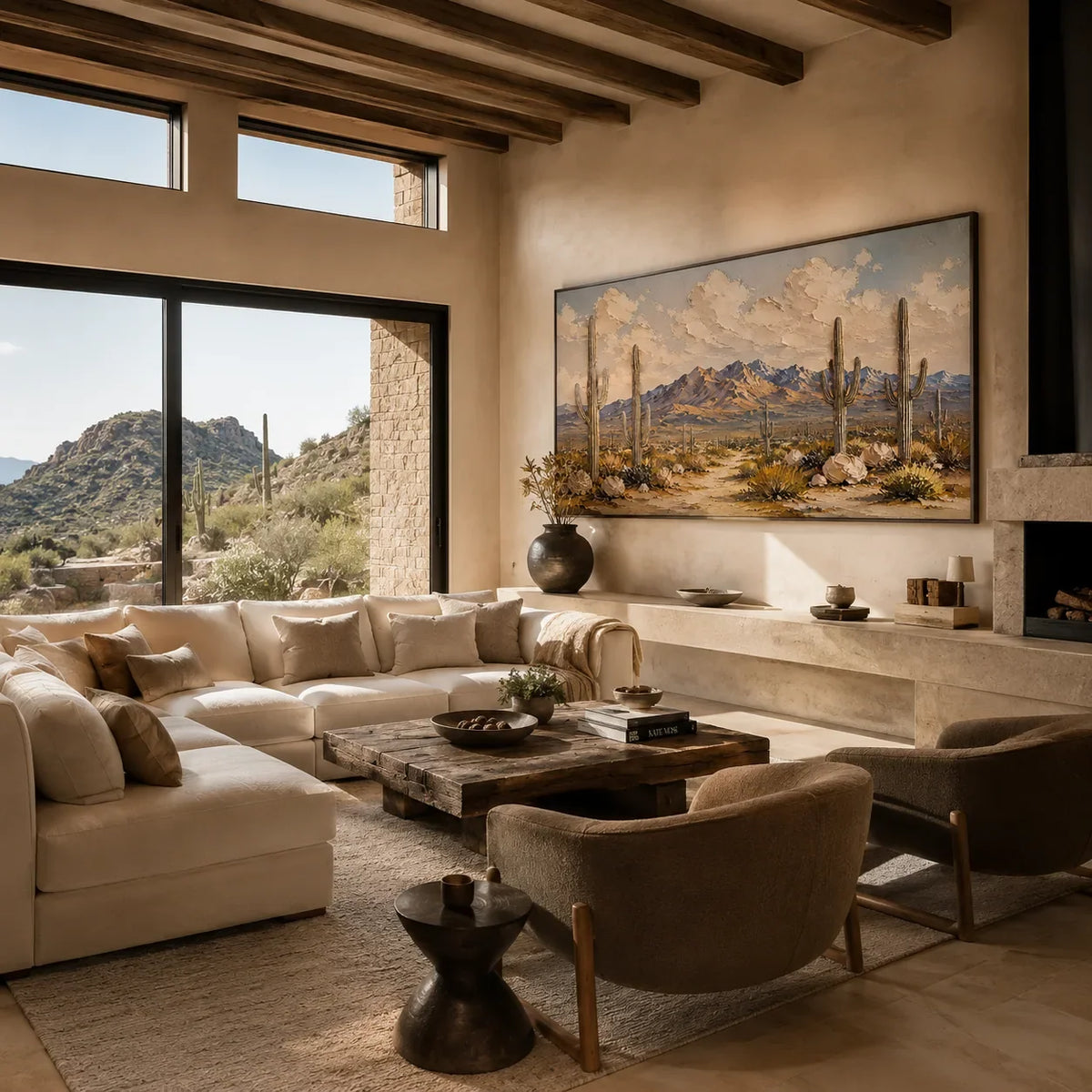 Saguaro Desert Landscape Wall Art lifestyle view 7 | Olyrel