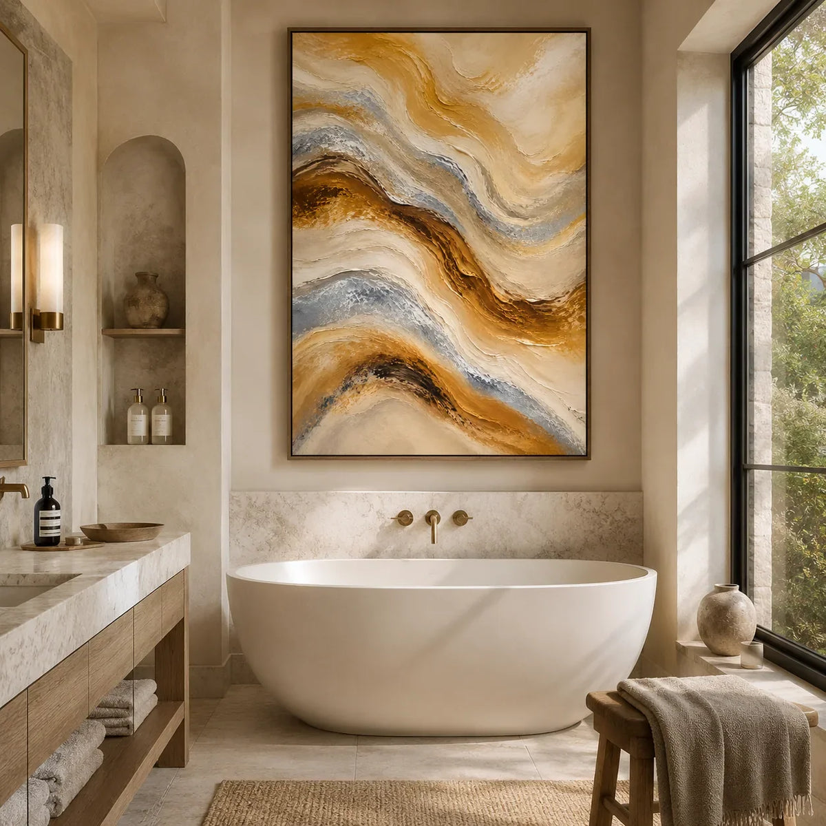 Sandstone Flow Textured Wall Art lifestyle view 6 | Olyrel