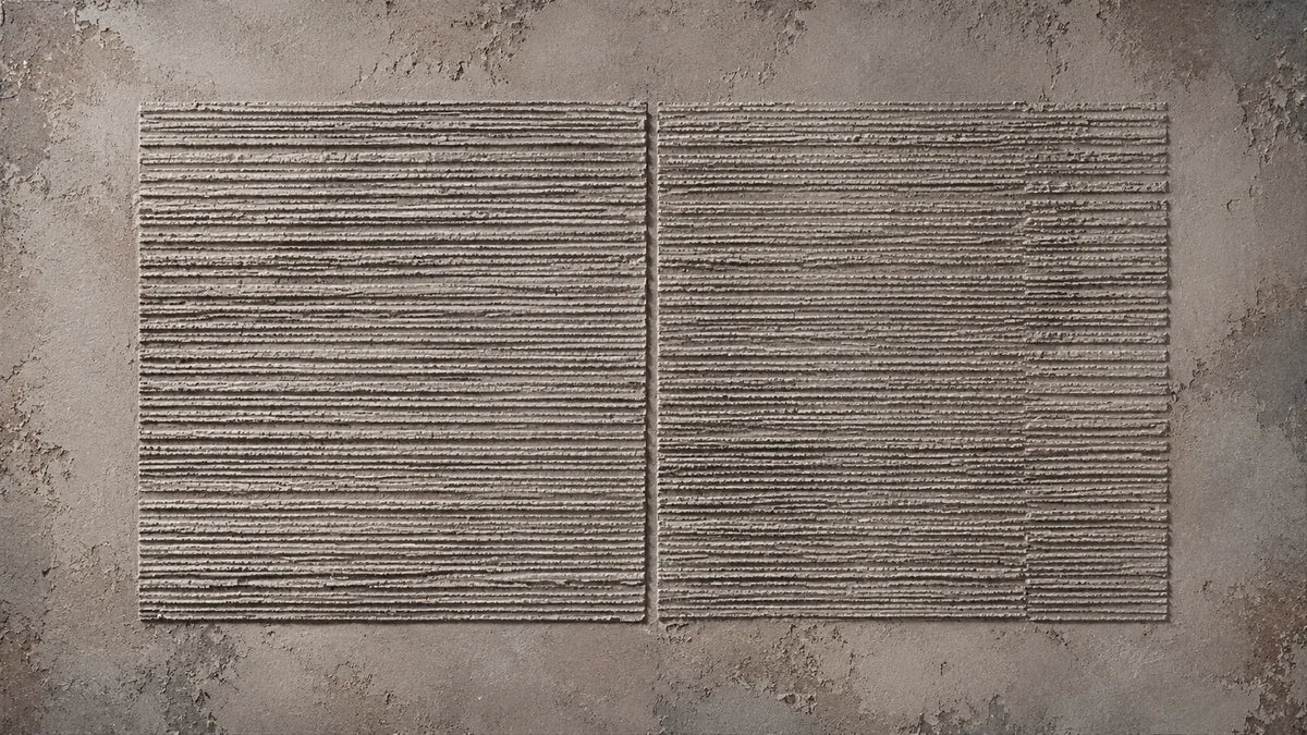 Charcoal Ribbed Relief Wall Art lifestyle view 2 | Olyrel