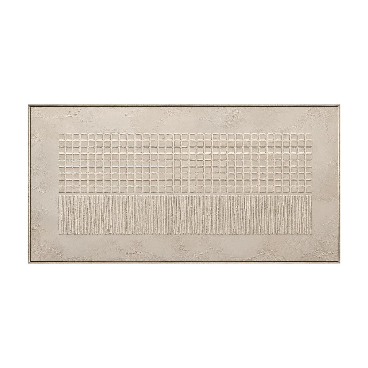 Ivory Grid Relief Wall Art | Olyrel