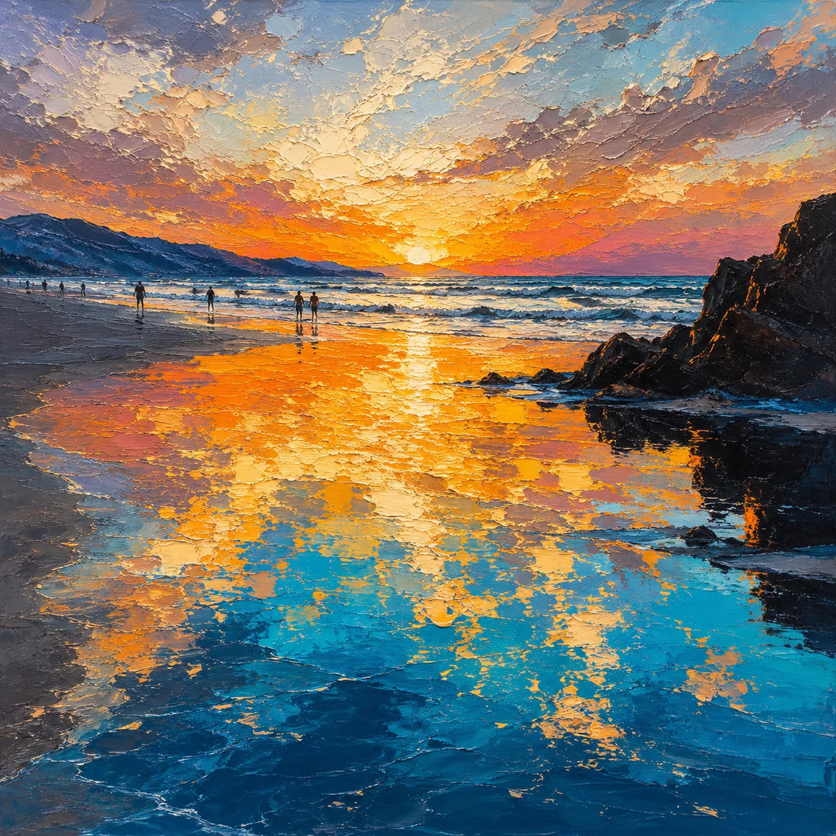 Golden Tide Sunset Wall Art lifestyle view 2 | Olyrel