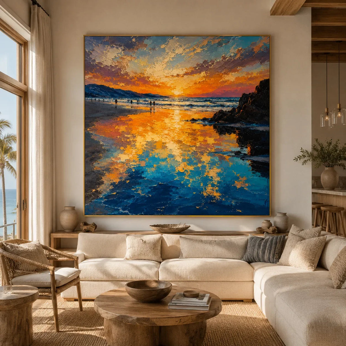 Golden Tide Sunset Wall Art lifestyle view 4 | Olyrel