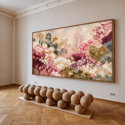 Blush Woodland Meadow Wall Art — interior room setting 2