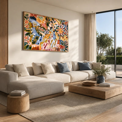 Wildflower Colour Dance Wall Art — interior room setting 2