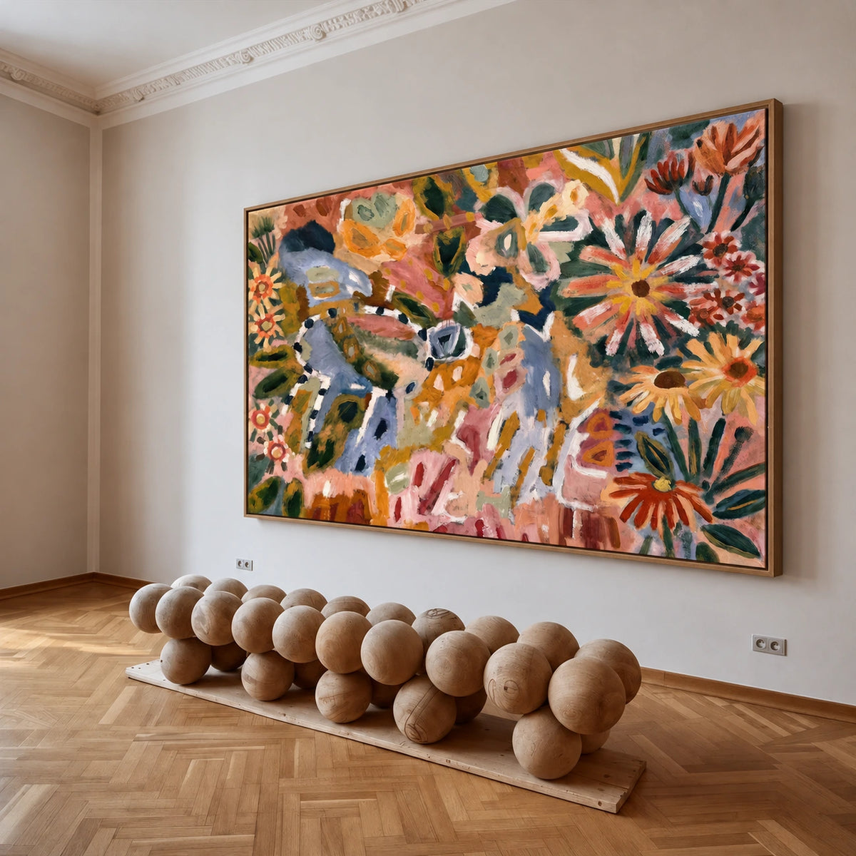 Wildflower Colour Dance Wall Art — interior room setting 3