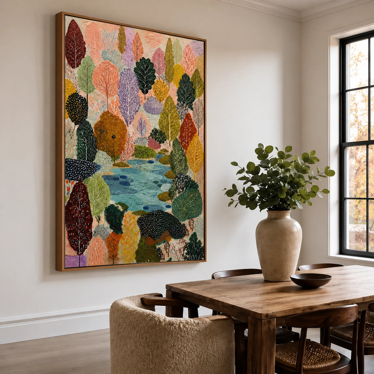 Woodland Stream Tapestry Wall Art — interior room setting 2