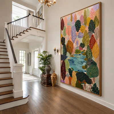 Woodland Stream Tapestry Wall Art — interior room setting 3