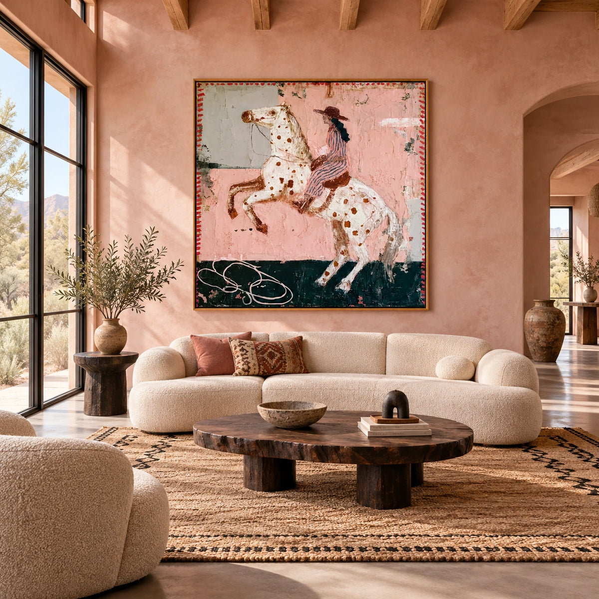 Rose Rodeo Wall Art — interior room setting 1
