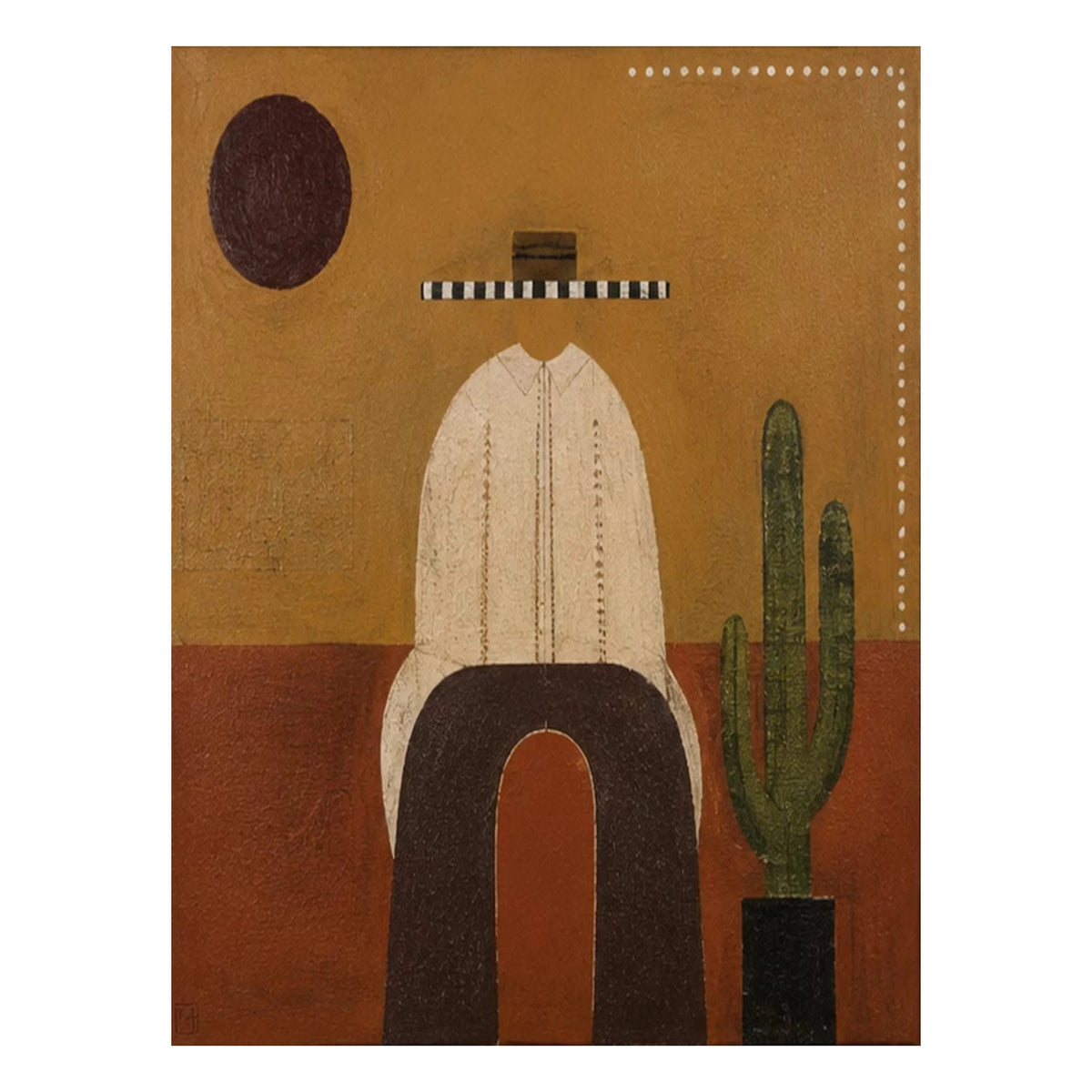 Desert Moon Cowboy Wall Art — complete artwork