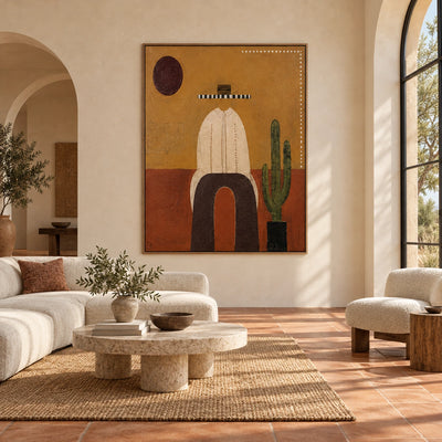 Desert Moon Cowboy Wall Art — interior room setting 1