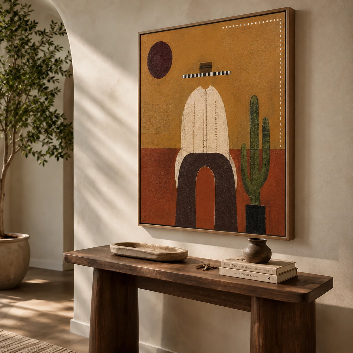 Desert Moon Cowboy Wall Art — interior room setting 3