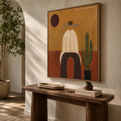 Desert Moon Cowboy Wall Art — interior room setting 3