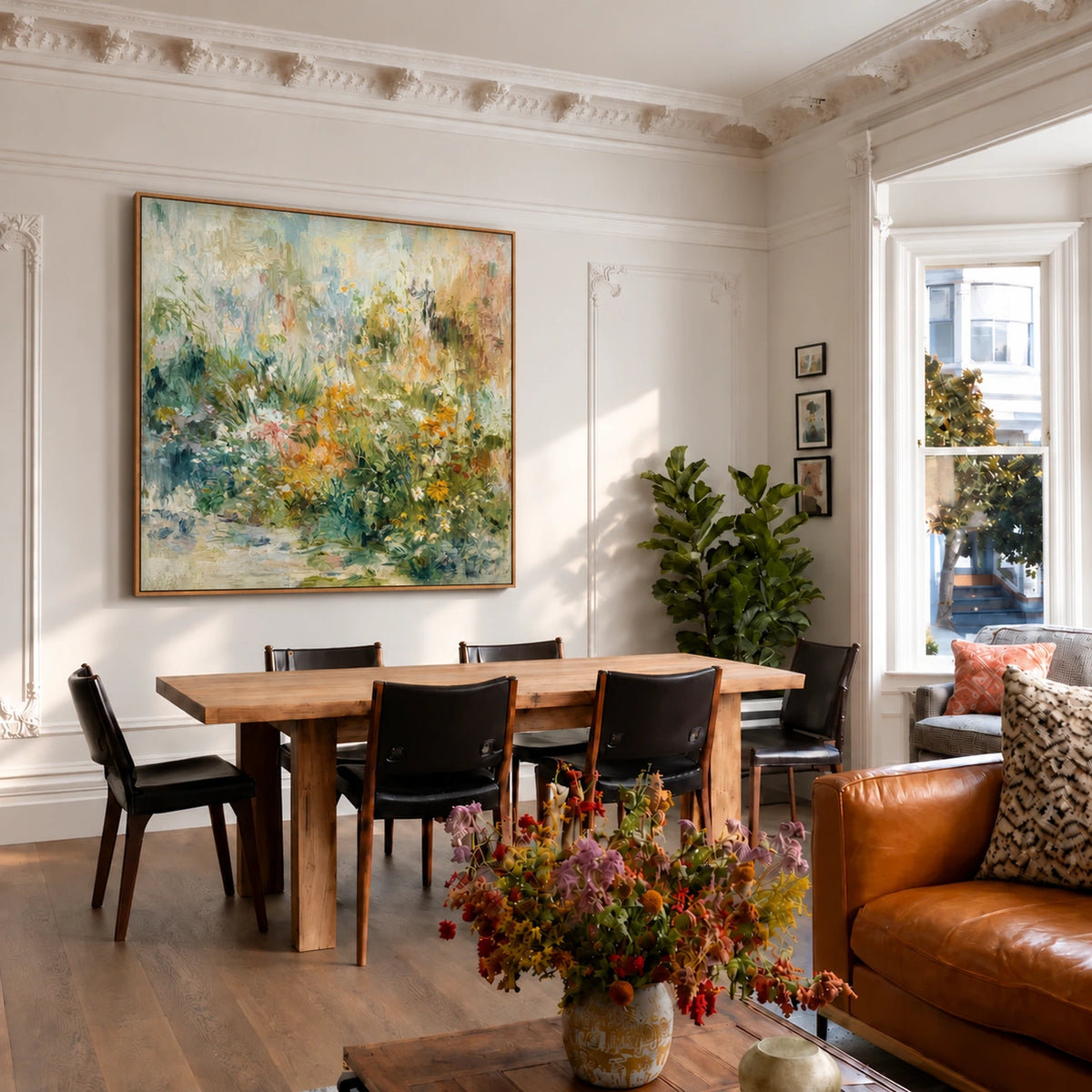 Morning Garden Haze Wall Art — interior room setting 2
