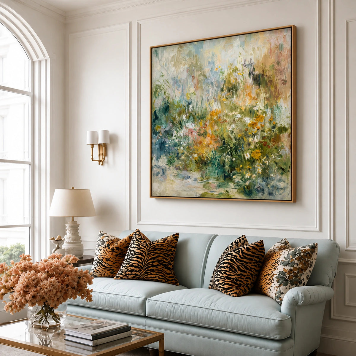Morning Garden Haze Wall Art — interior room setting 3