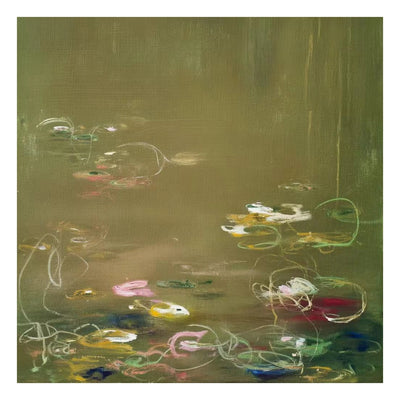 Olive Lily Reflections Wall Art — complete artwork
