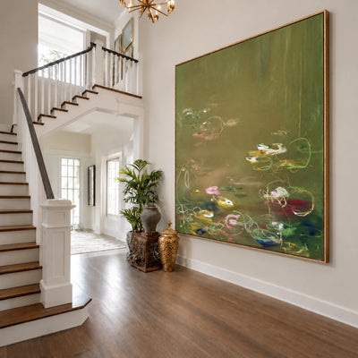 Olive Lily Reflections Wall Art — interior room setting 3