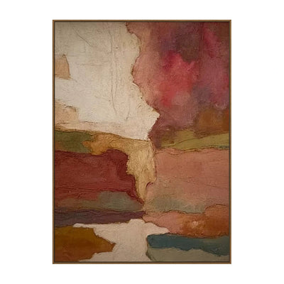 Rust Valley Layers Wall Art — full artwork in a natural wood frame