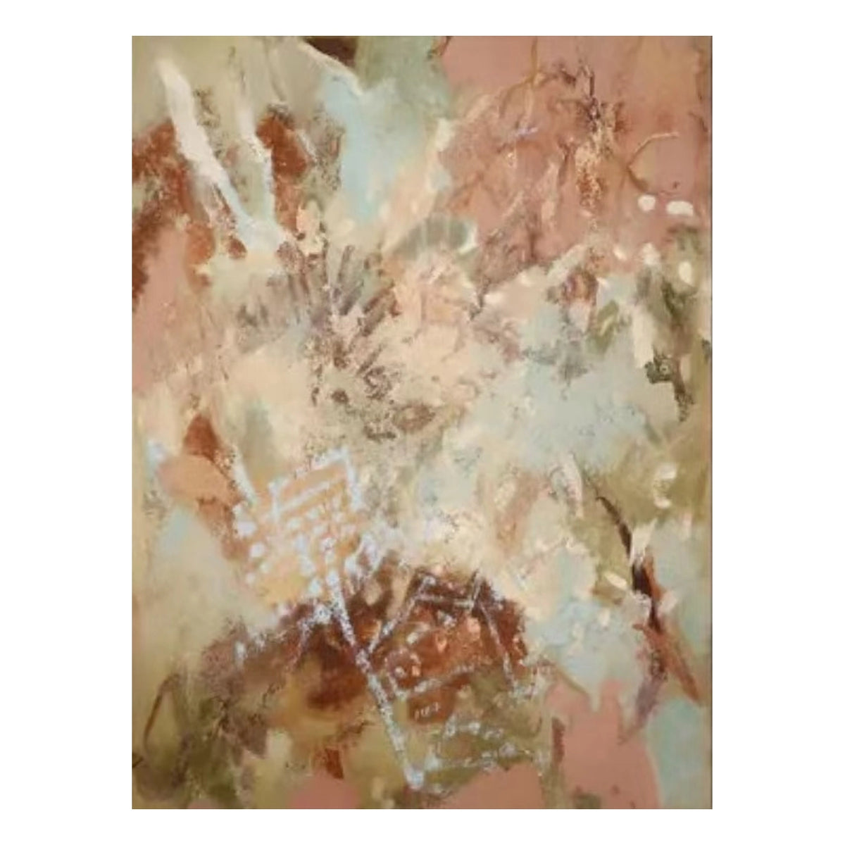 Peach Mist Botanicals Wall Art — complete artwork