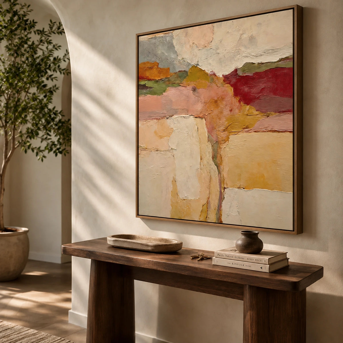 Saffron Earth Passage Wall Art — interior room setting 3