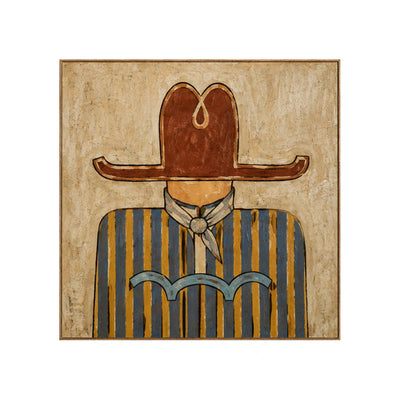 Striped Frontier Wall Art — full artwork in a natural wood frame