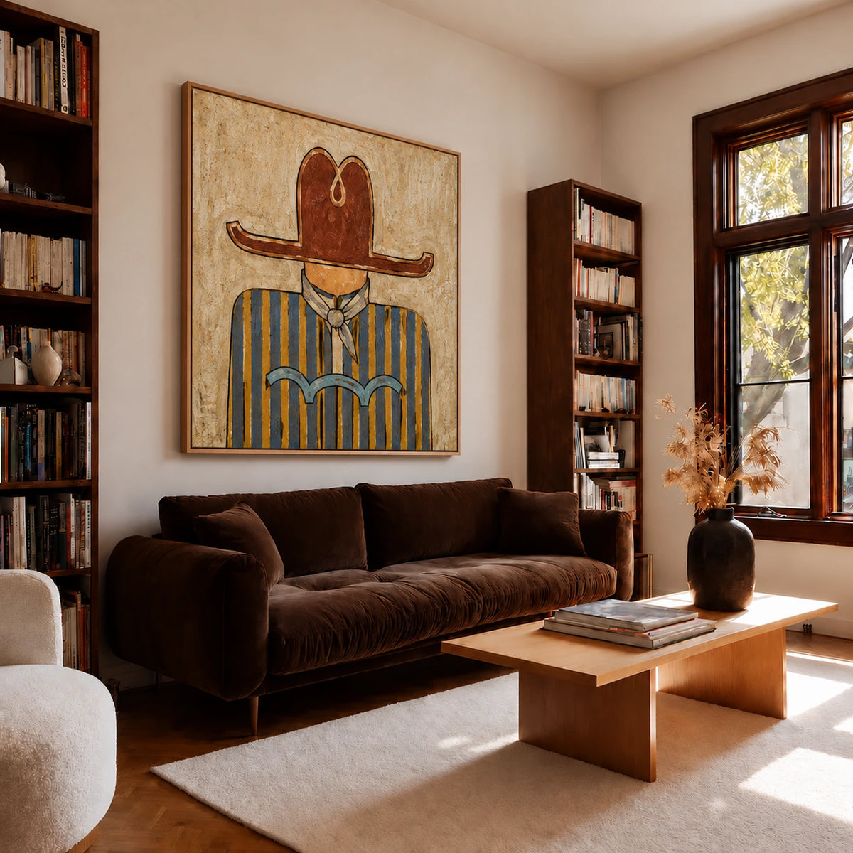 Striped Frontier Wall Art — interior room setting 1