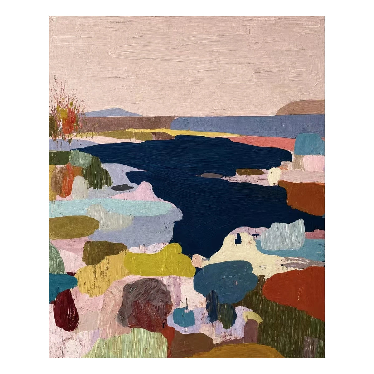 Indigo Estuary Wall Art — complete artwork