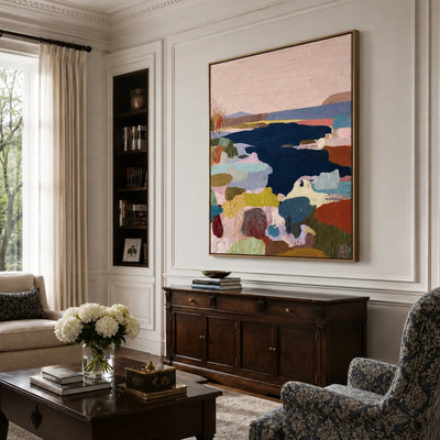 Indigo Estuary Wall Art — interior room setting 3
