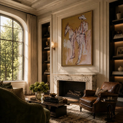 Ochre Trail Rider Wall Art — interior room setting 1