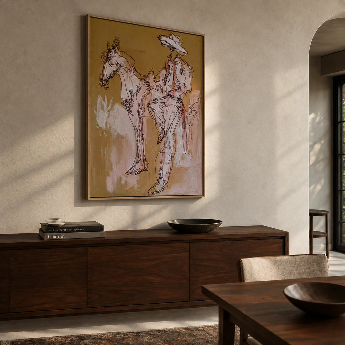 Ochre Trail Rider Wall Art — interior room setting 2