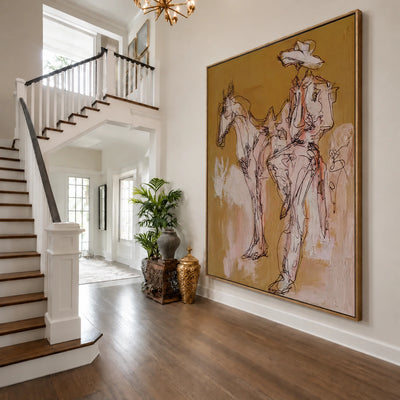 Ochre Trail Rider Wall Art — interior room setting 3