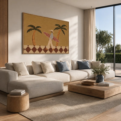 Palm Coast Wanderer Wall Art — interior room setting 1