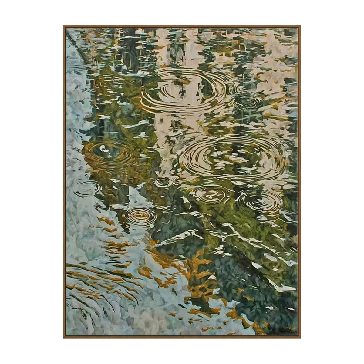 Stillwater Ripples Wall Art — full artwork in a natural wood frame