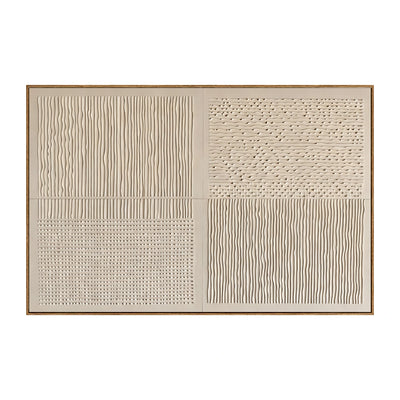 Woven Earth Relief Wall Art — full artwork in a natural wood frame
