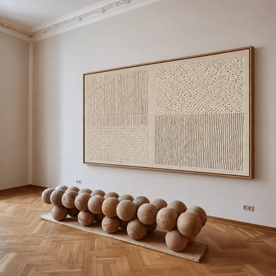 Woven Earth Relief Wall Art — interior room setting 2