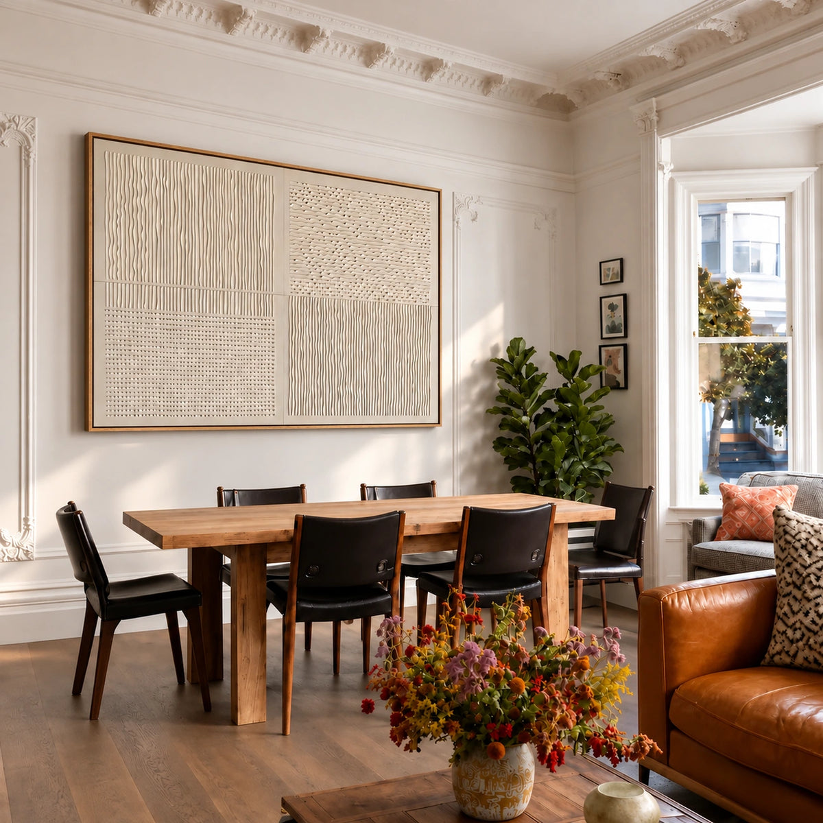 Woven Earth Relief Wall Art — interior room setting 3