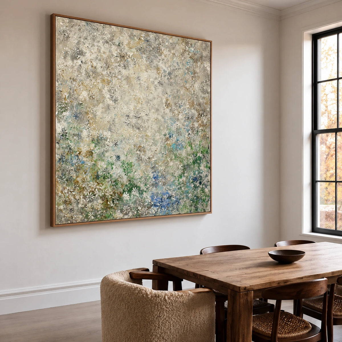 Silver Meadow Drift Wall Art — interior room setting 2