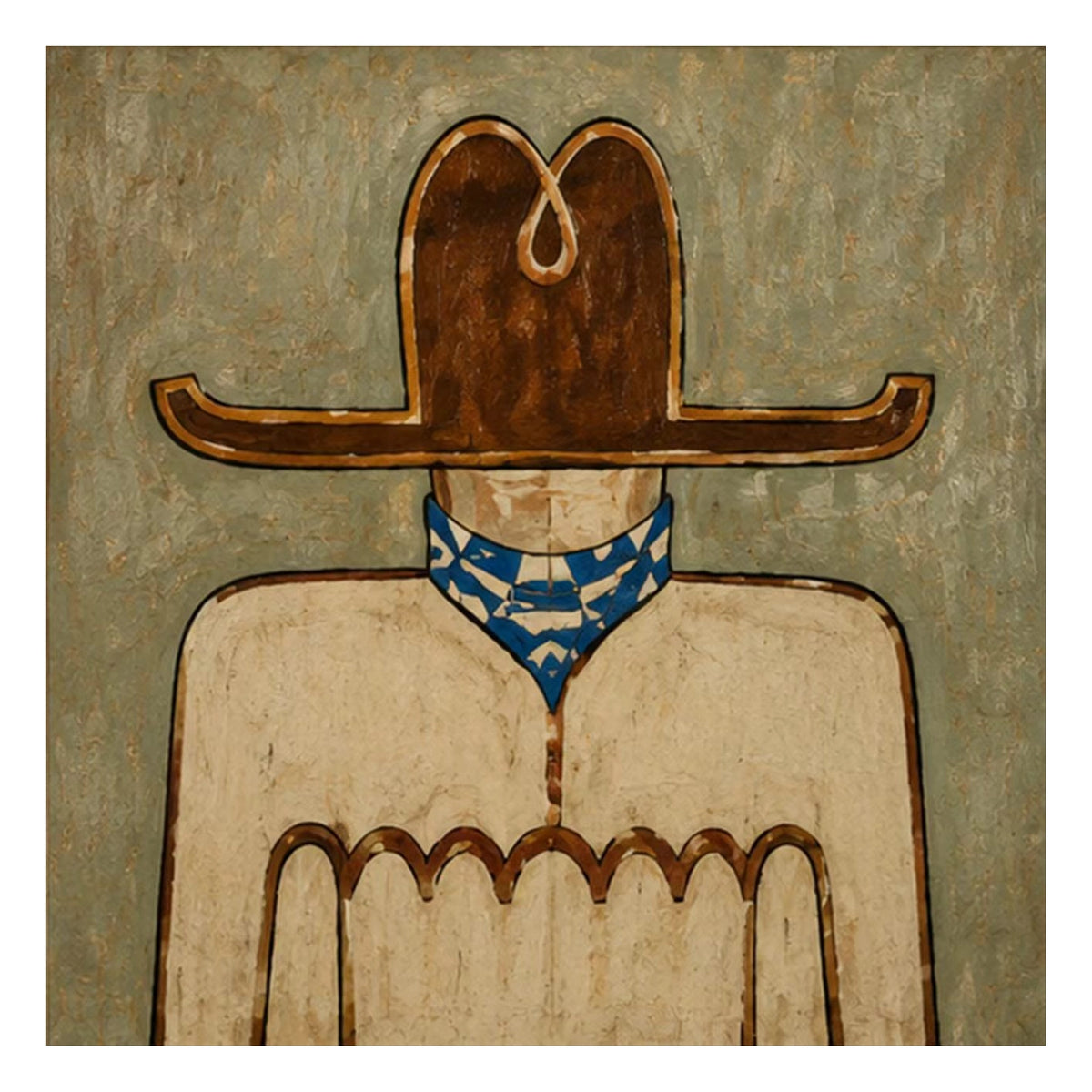 Blue Bandana Frontier Wall Art — complete artwork