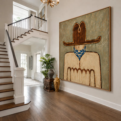 Blue Bandana Frontier Wall Art — interior room setting 2