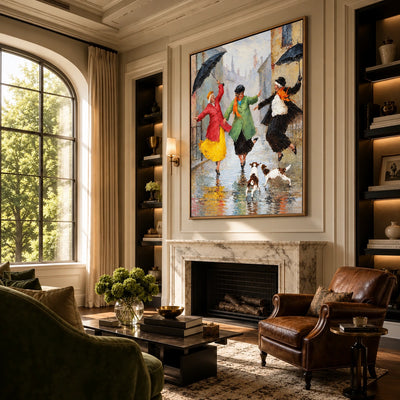 Rainy Day Dance Wall Art — interior room setting 2