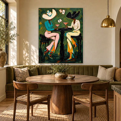 Midnight Card Table Wall Art — interior room setting 2