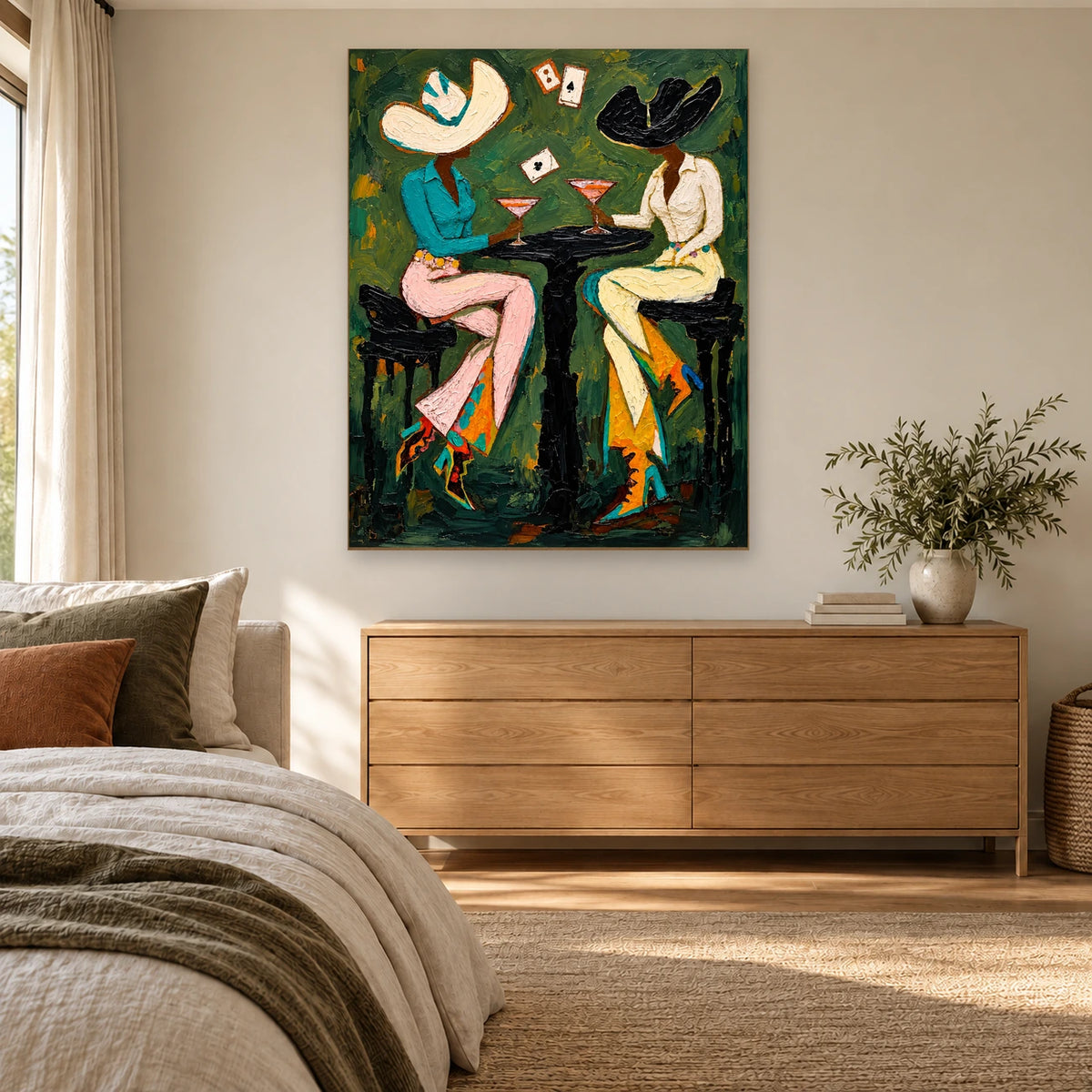 Midnight Card Table Wall Art — interior room setting 3
