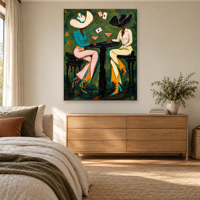 Midnight Card Table Wall Art — interior room setting 3