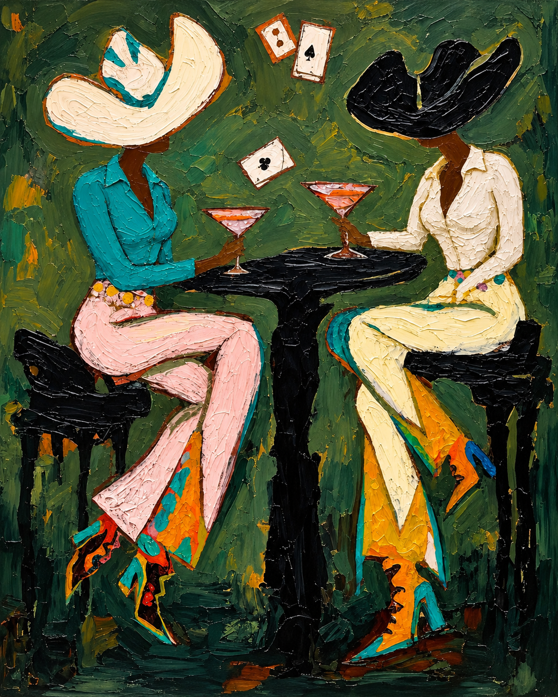 Midnight Card Table Wall Art — complete original artwork