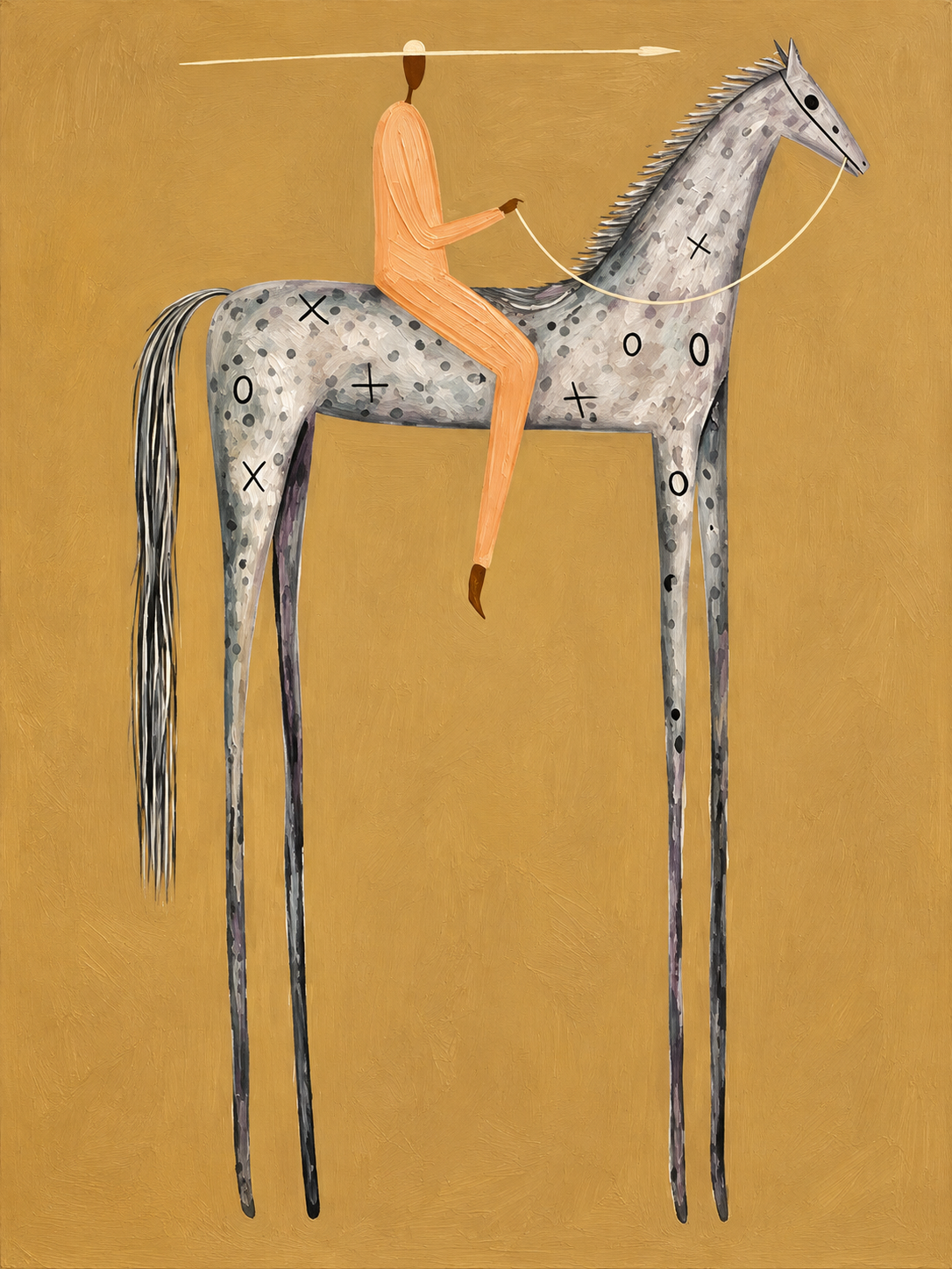 Ochre Rider and Pale Horse Wall Art — complete original artwork