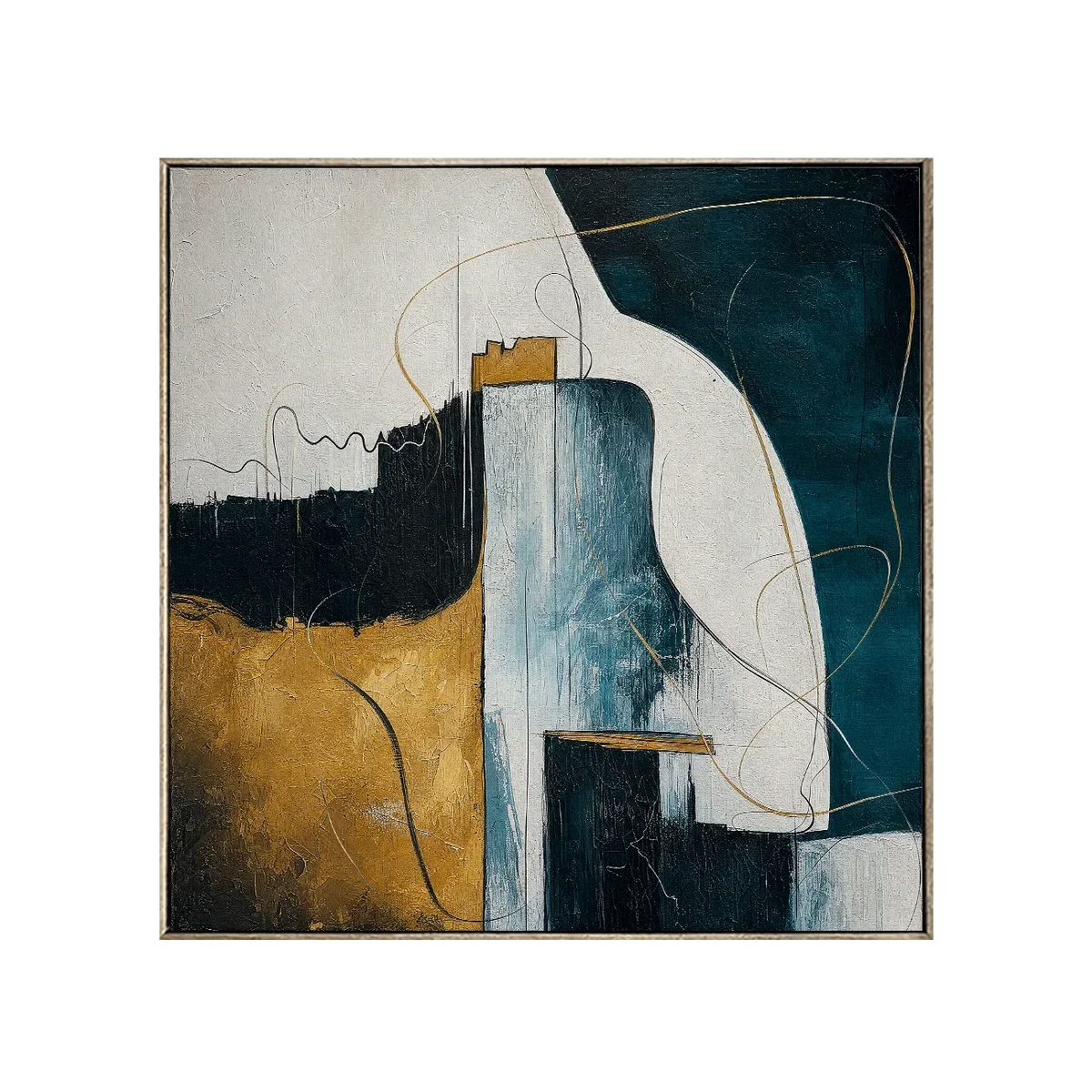 Gilded Current Abstract Wall Art | Olyrel