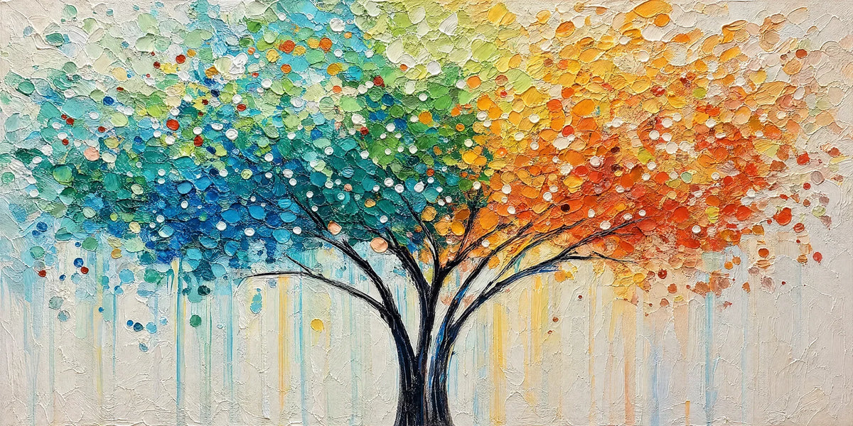 Original artwork view of Rainbow Canopy Tree Wall Art | Olyrel
