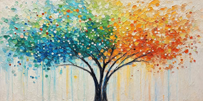 Original artwork view of Rainbow Canopy Tree Wall Art | Olyrel