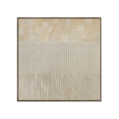 Ivory Grid Textured Wall Art | Olyrel