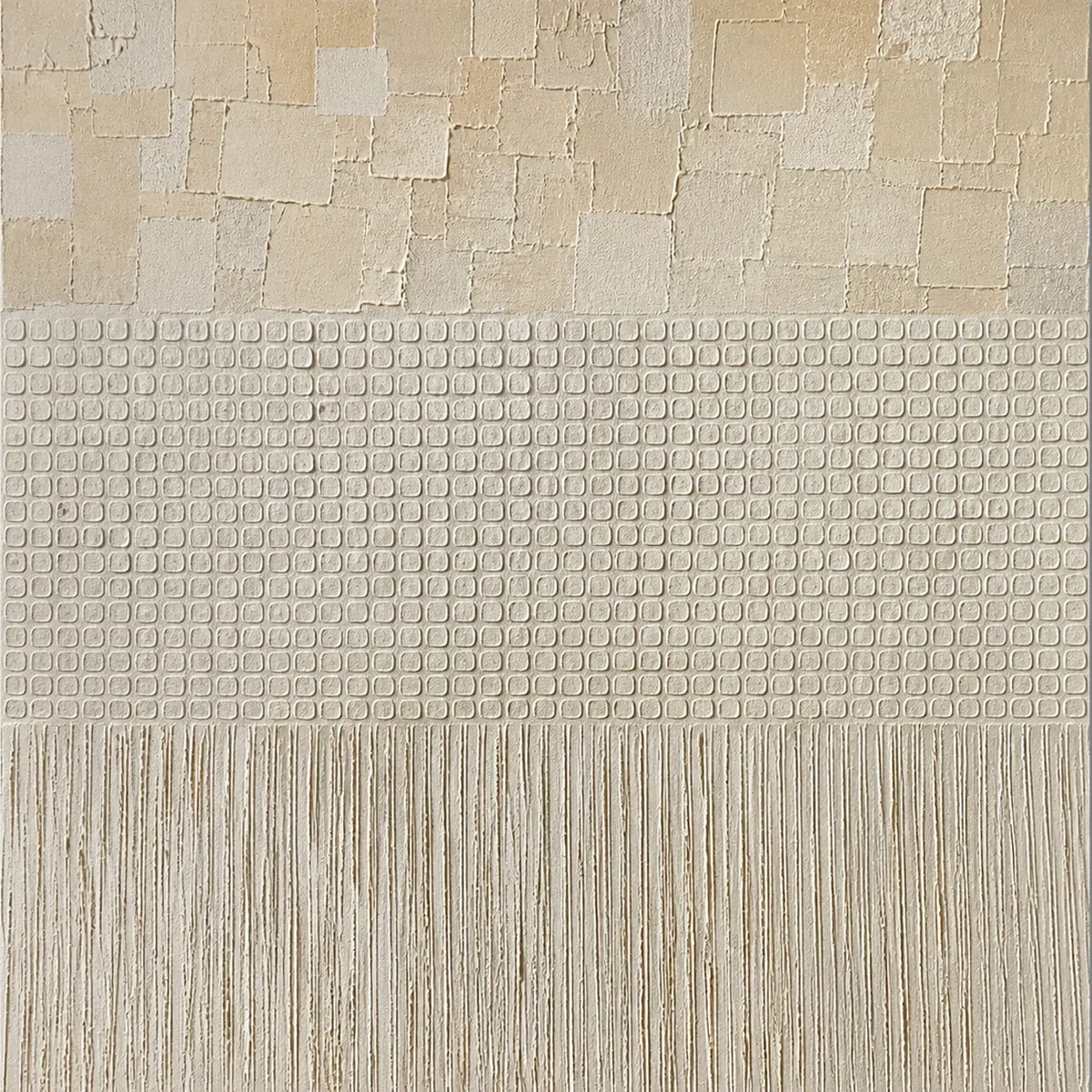 Original artwork view of Ivory Grid Textured Wall Art | Olyrel