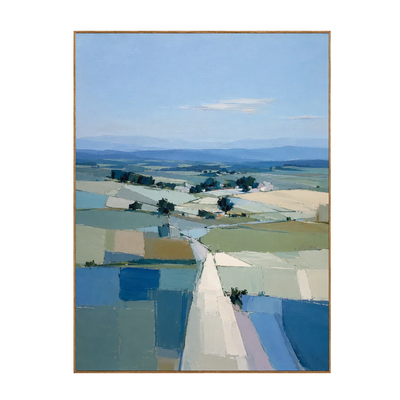 Blue Fields Landscape Wall Art | Olyrel